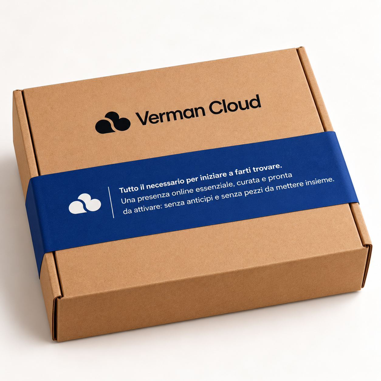 Scatola Verman One chiusa con fascia descrittiva blu